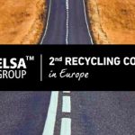 Tres imágenes de actividades de Celsa, fundición, empleo de sus productos en carreteras, y piedras de hierro en una mano