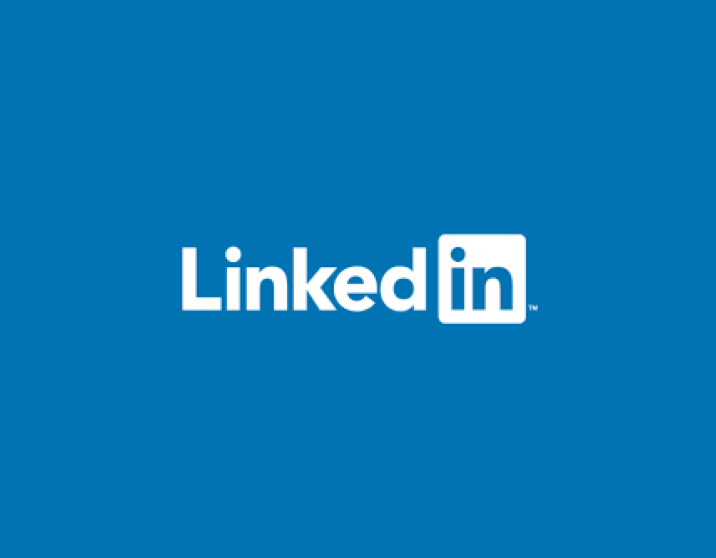 Fondo azul y logo Linkedin