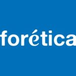 Logo Forética con fondo azul