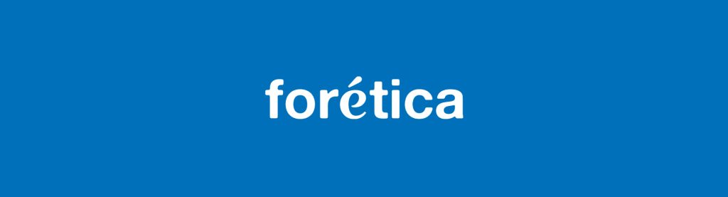 Logo Forética con fondo azul