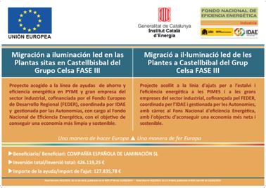 Imagen informativa, proyectos de eficiencia energética