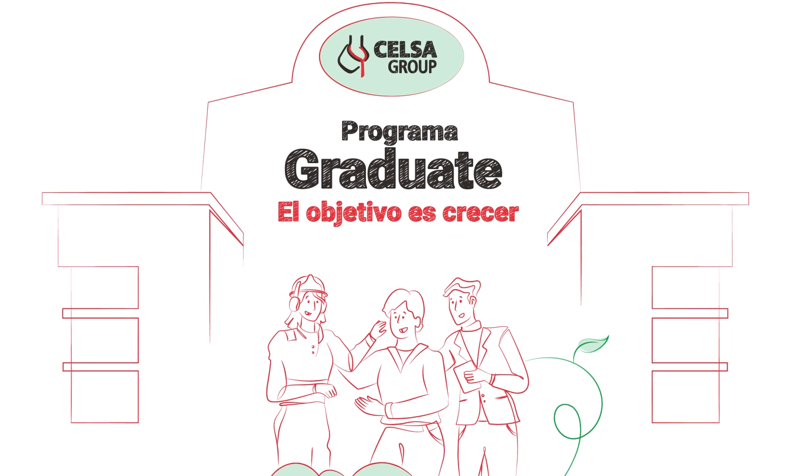 Imagen ilustrada de Grupo de personas graduadas