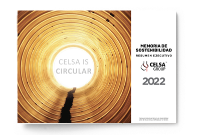 Portada Memoria de sostenibilidad ejecutiva con cilindro circular